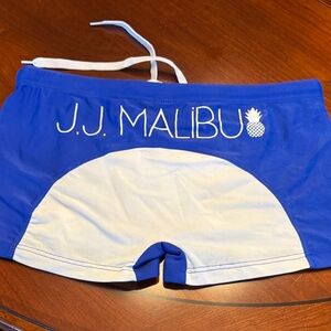 Malibu Blue and White Men's Swim Shorts
